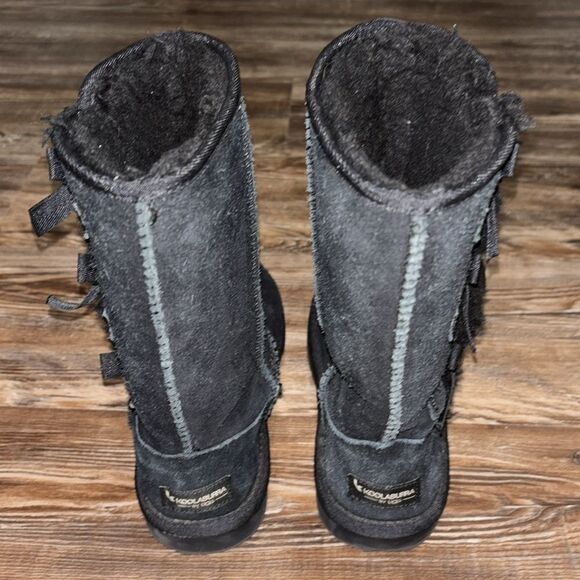 Koolaburra by UGG black suede faux fur insider inside size youth 1. - Picture 4 of 7